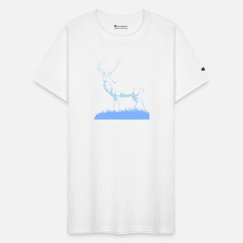 White Stag Deer Standing In Grass