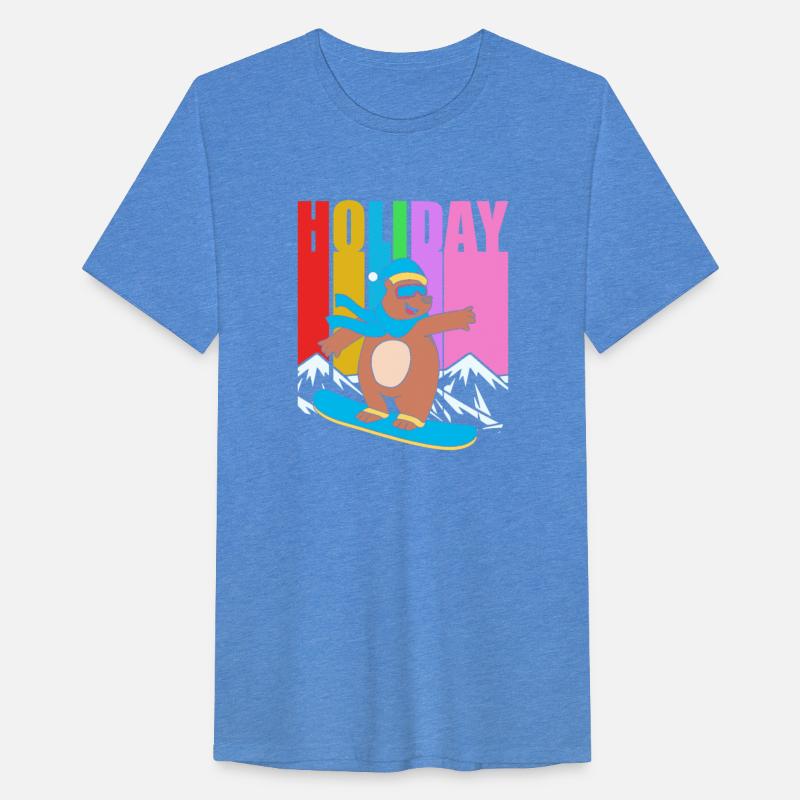 Winter Holiday Bear Snowboard Retro Snowboarding