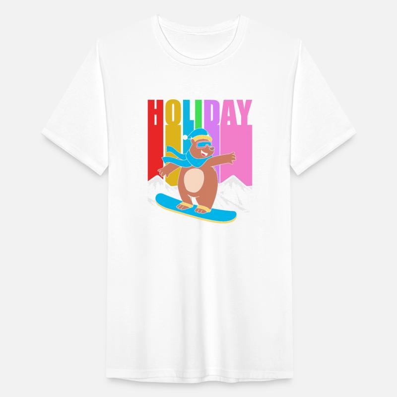 Winter Holiday Bear Snowboard Retro Snowboarding