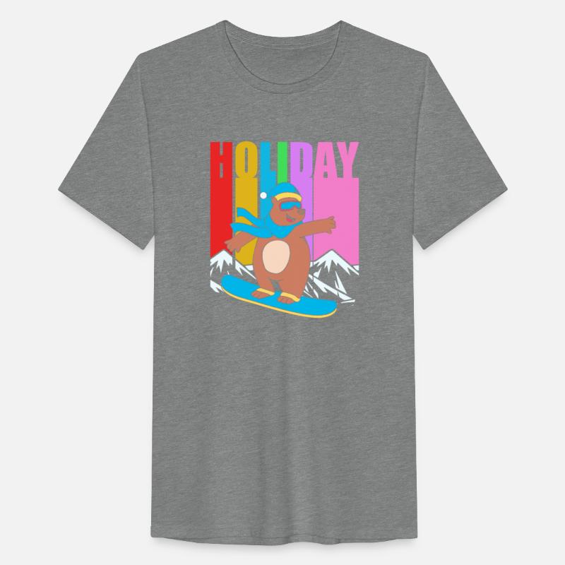 Winter Holiday Bear Snowboard Retro Snowboarding