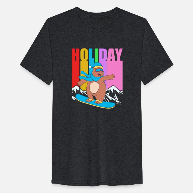 Winter Holiday Bear Snowboard Retro Snowboarding