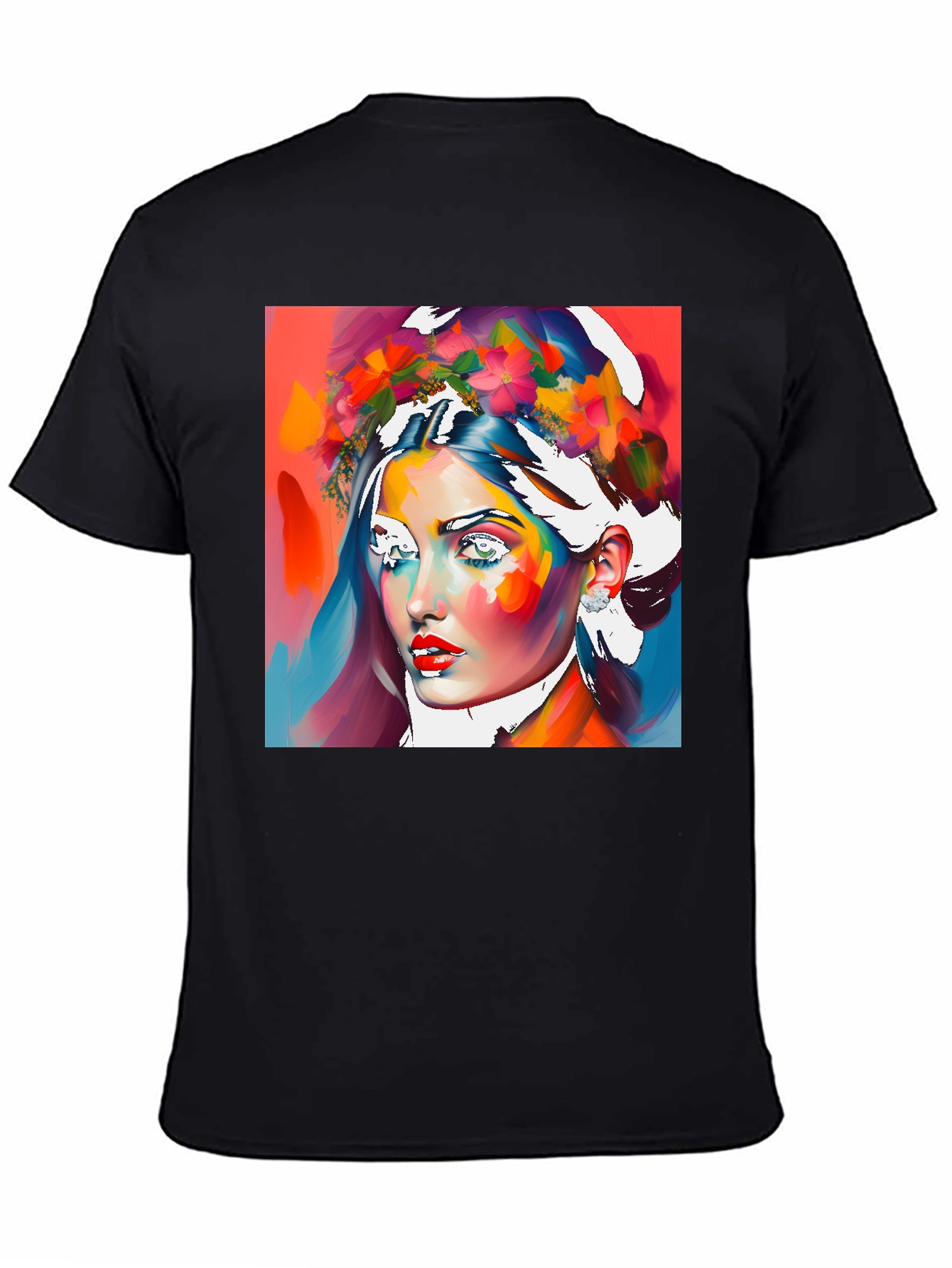 Floral Woman Graphic Tee - Artistic Style