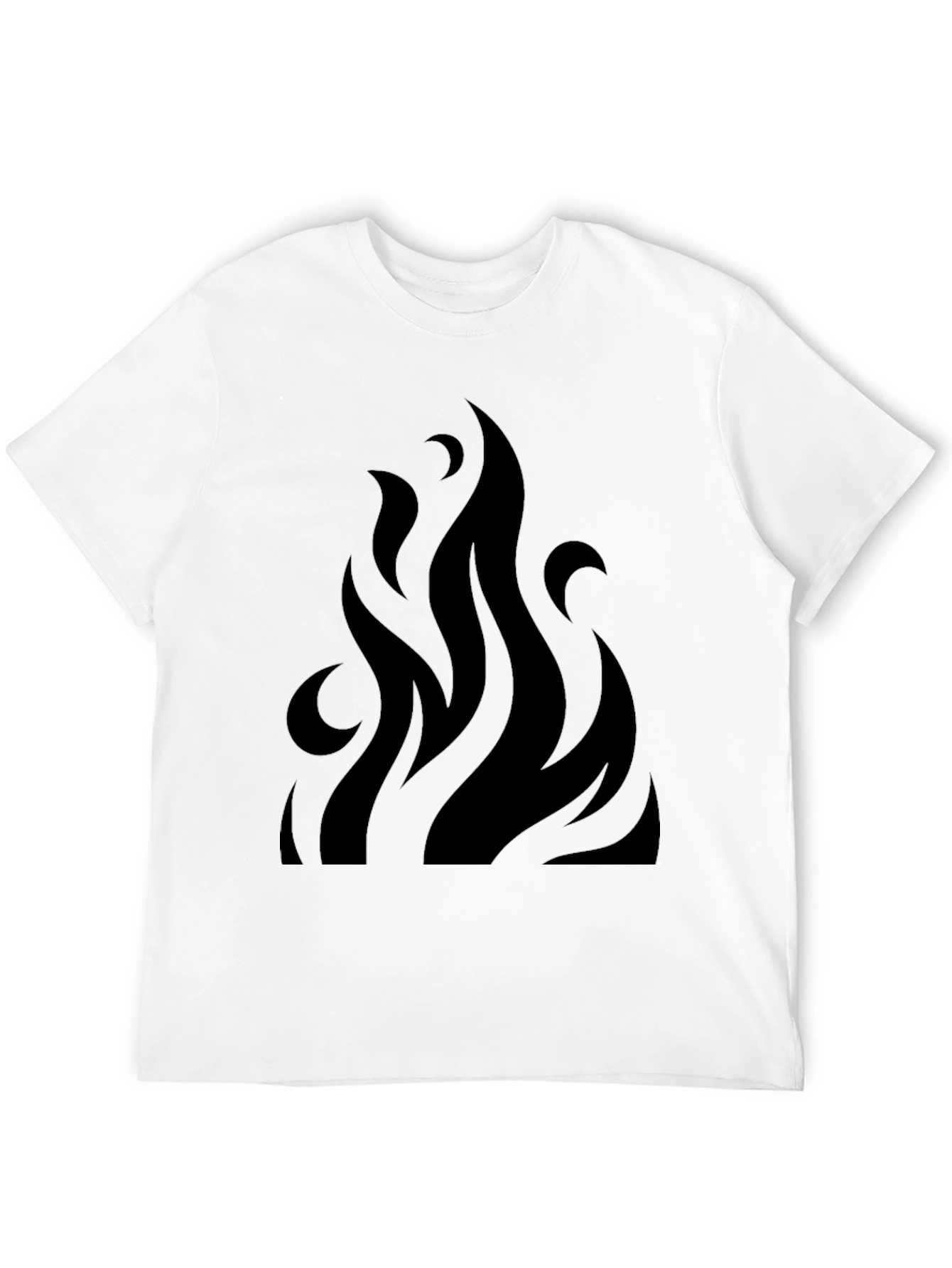 Bold Black Flame Graphic Tee - Modern Style
