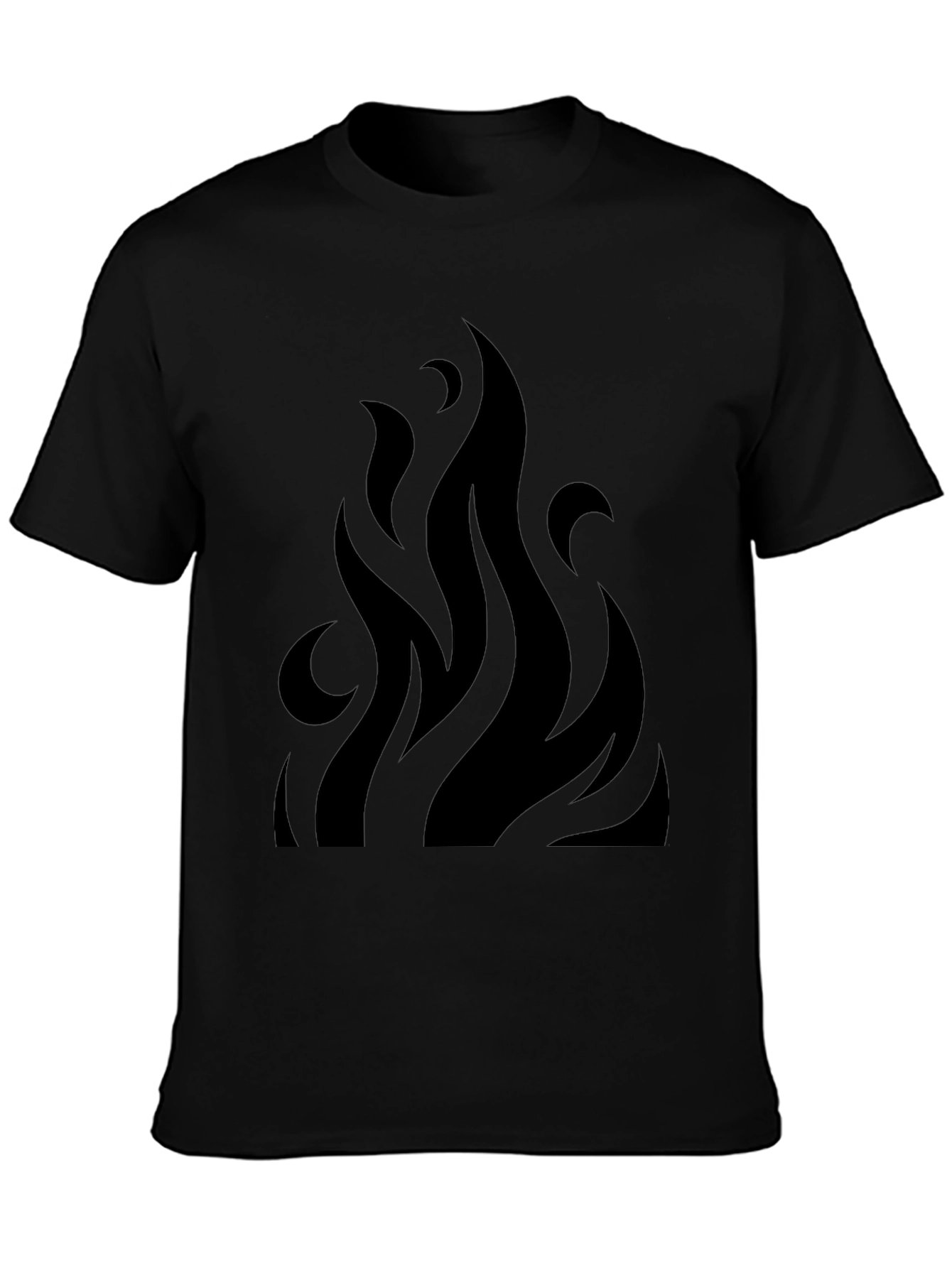 Bold Black Flame Graphic Tee - Modern Style