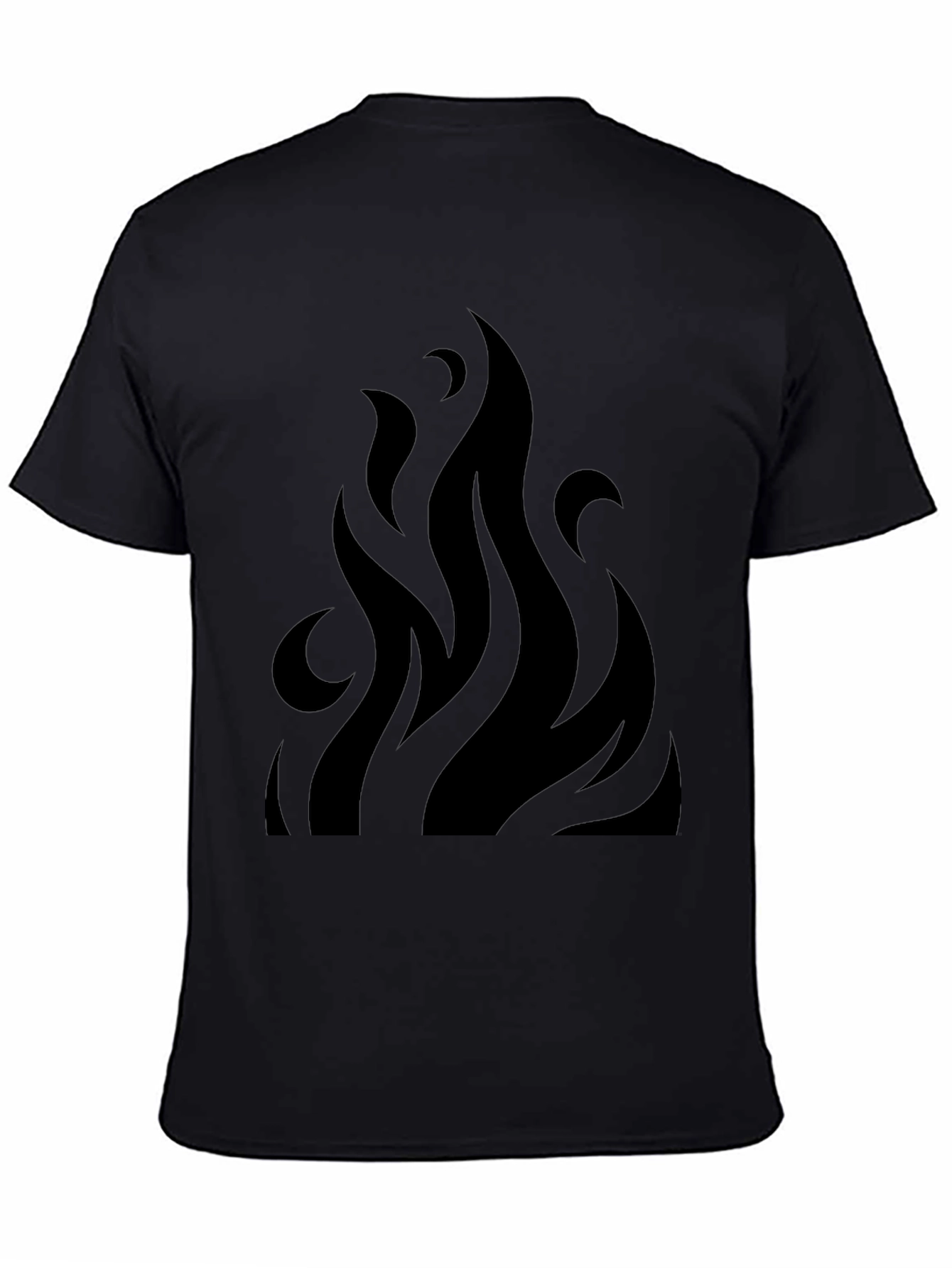 Bold Black Flame Graphic Tee - Modern Style
