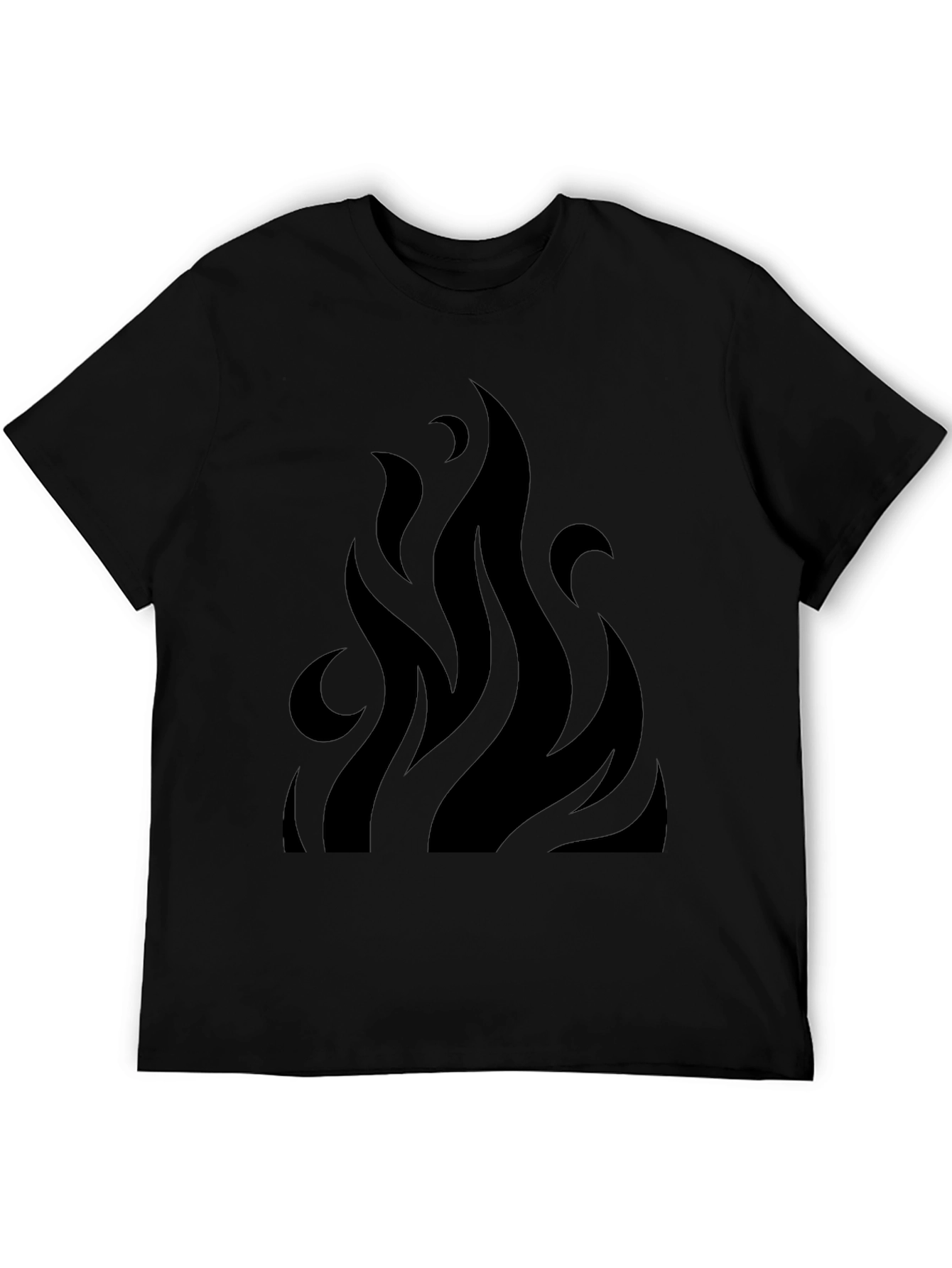 Bold Black Flame Graphic Tee - Modern Style