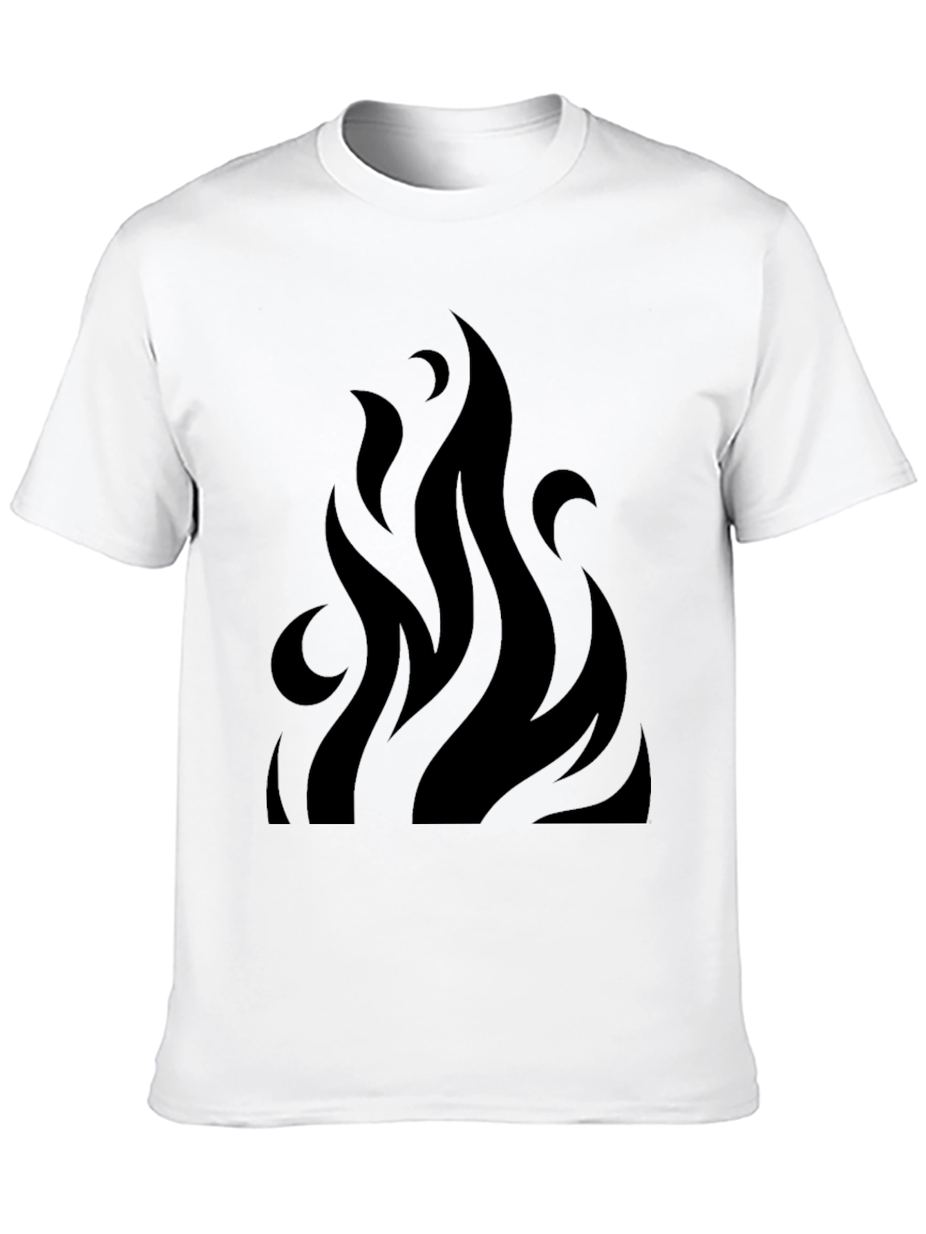 Bold Black Flame Graphic Tee - Modern Style