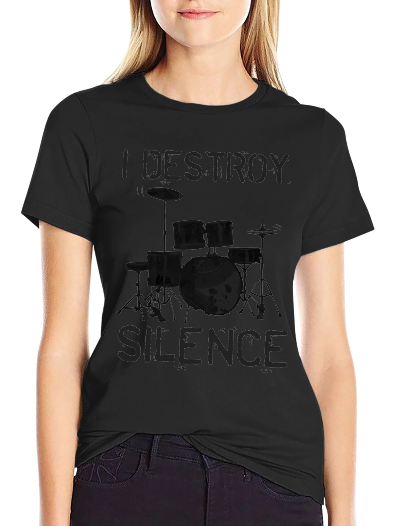 I Destroy Silence Graphic T-Shirt - Drummer Tee