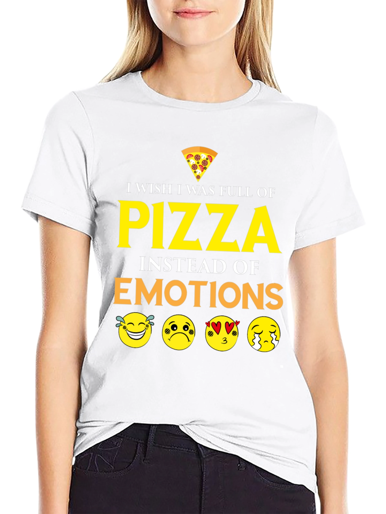 Pizza Emotions Graphic T-Shirt - Funny Foodie Tee