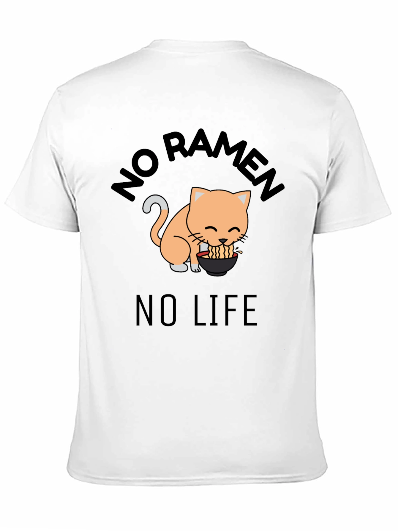 No Ramen No Life Cat Graphic T-Shirt