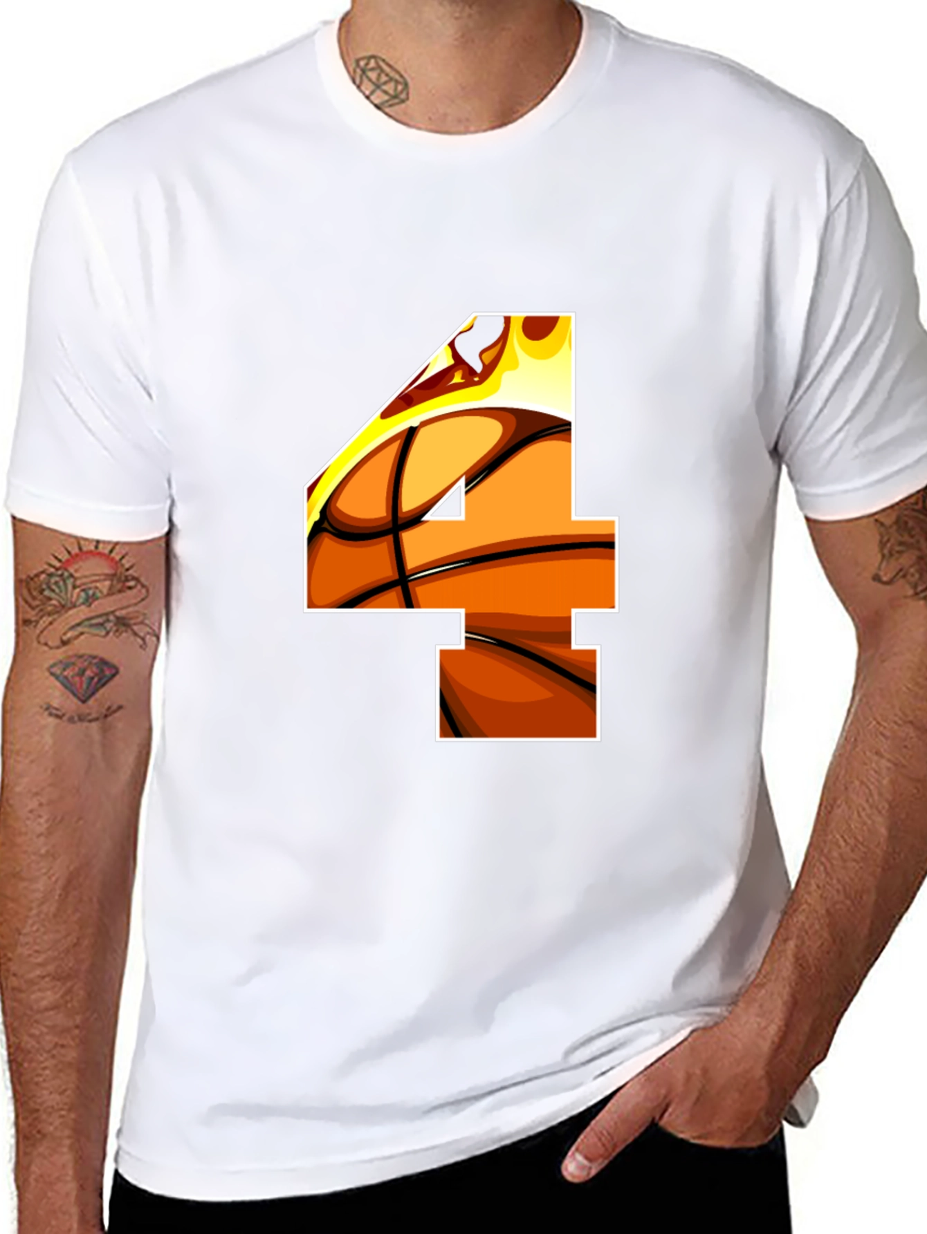 Basketball Number 4 Graphic Tee