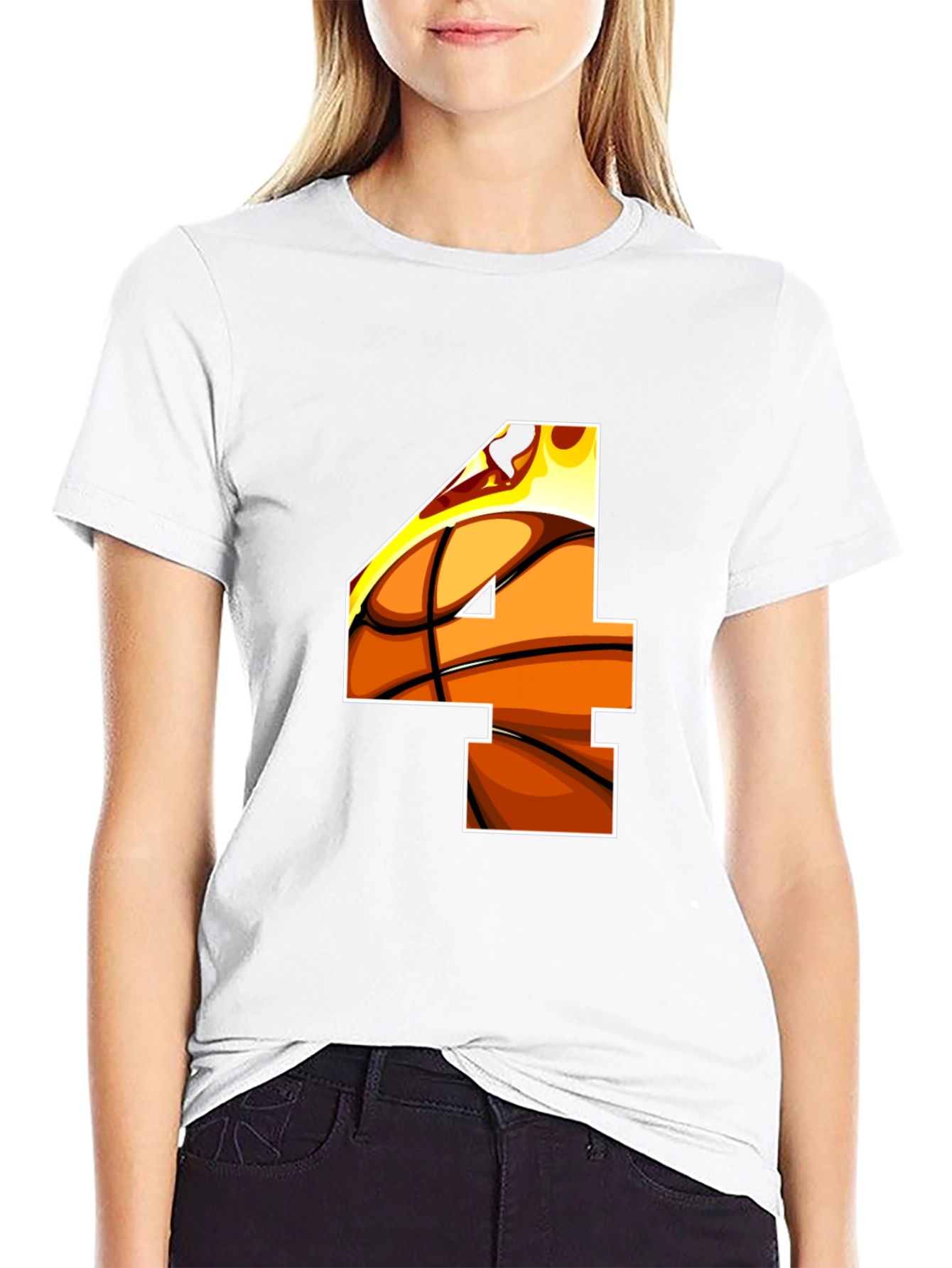 Basketball Number 4 Graphic Tee