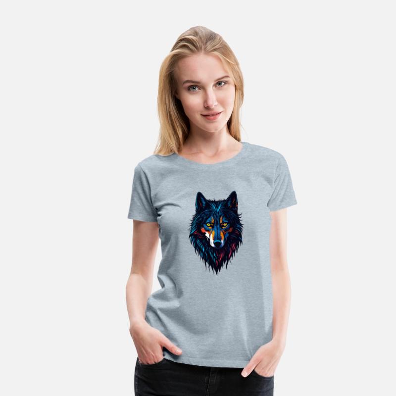 Wolf head colorful concept Design T-shirt