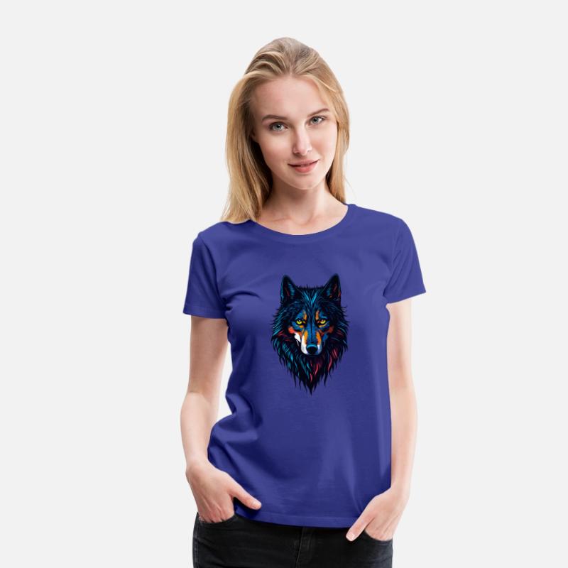 Wolf head colorful concept Design T-shirt