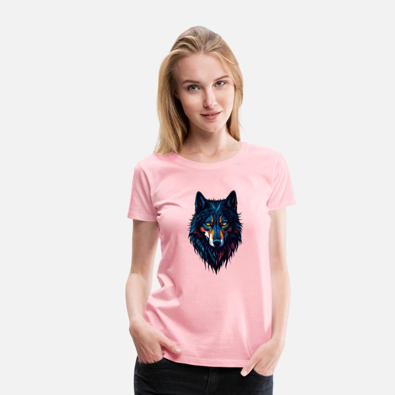 Wolf head colorful concept Design T-shirt