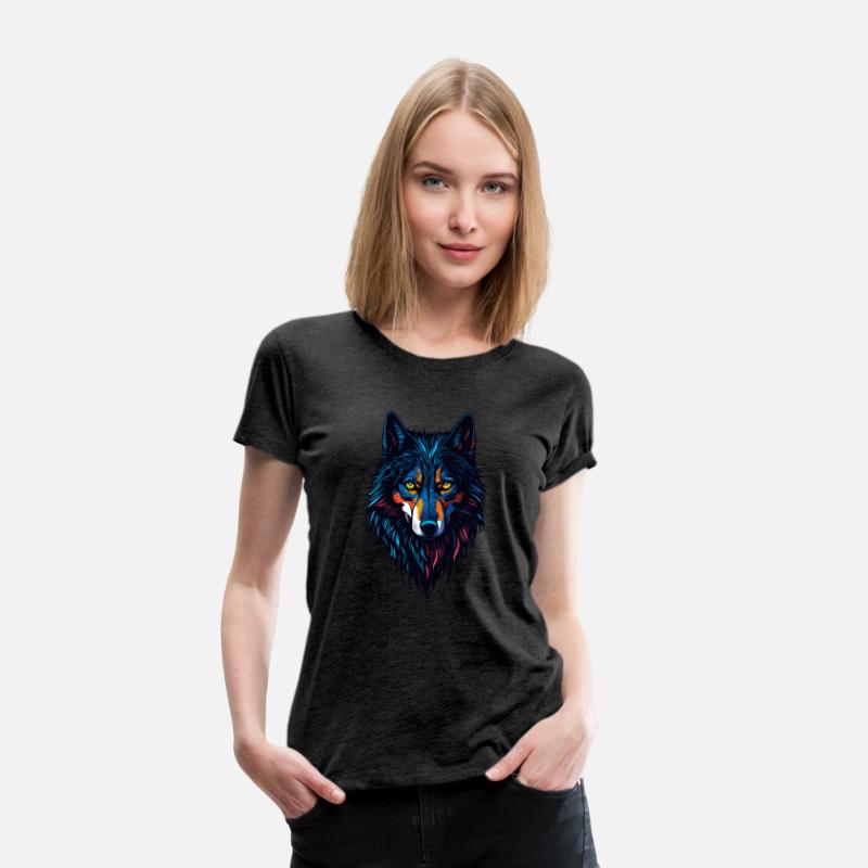 Wolf head colorful concept Design T-shirt