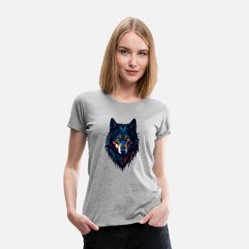 Wolf head colorful concept Design T-shirt