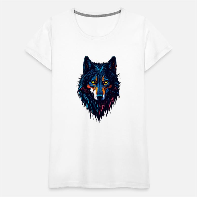 Wolf head colorful concept Design T-shirt