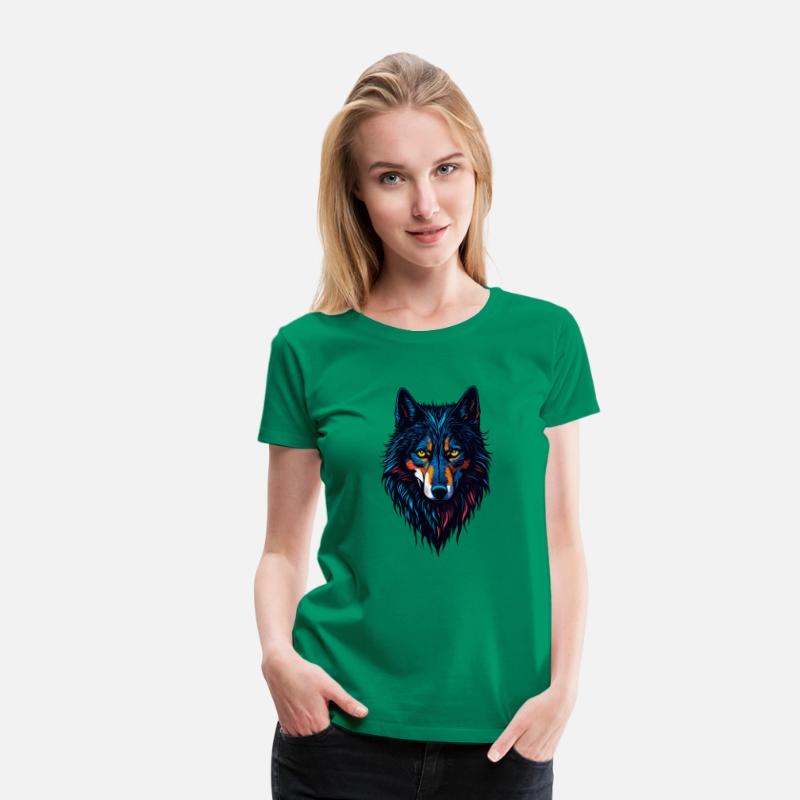 Wolf head colorful concept Design T-shirt