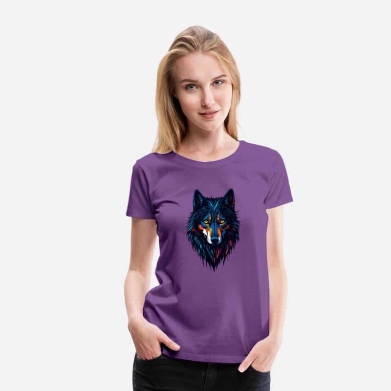 Wolf head colorful concept Design T-shirt