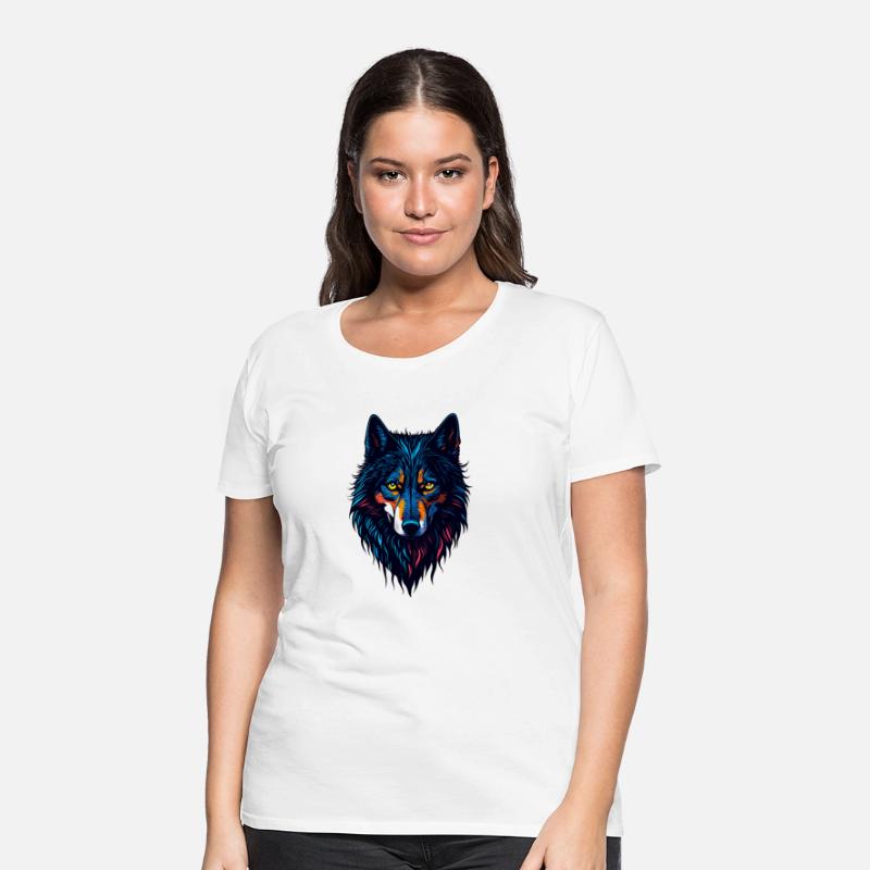 Wolf head colorful concept Design T-shirt