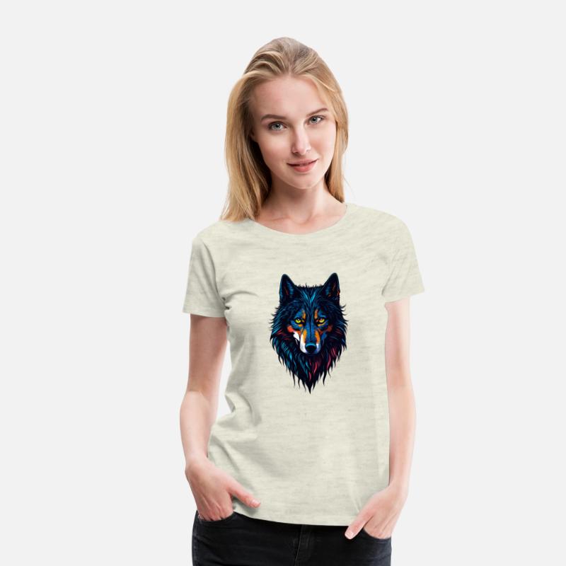 Wolf head colorful concept Design T-shirt