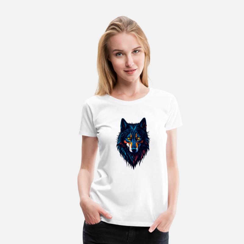 Wolf head colorful concept Design T-shirt