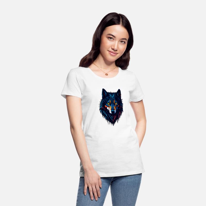 Wolf head colorful concept Design T-shirt