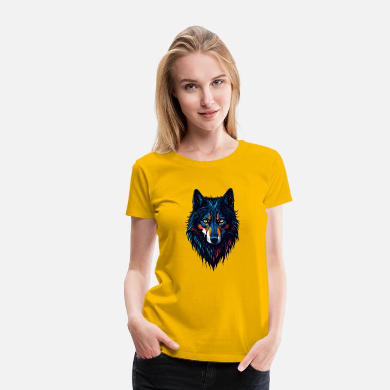 Wolf head colorful concept Design T-shirt
