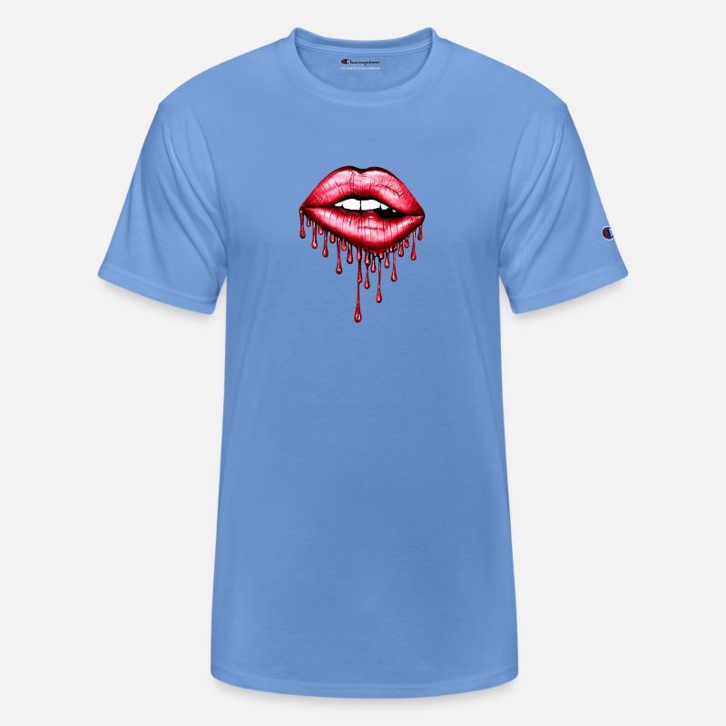 Woman's Mouth with Dripping Blood