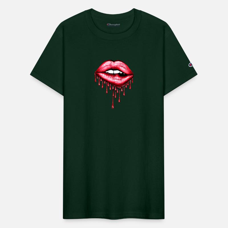 Woman's Mouth with Dripping Blood