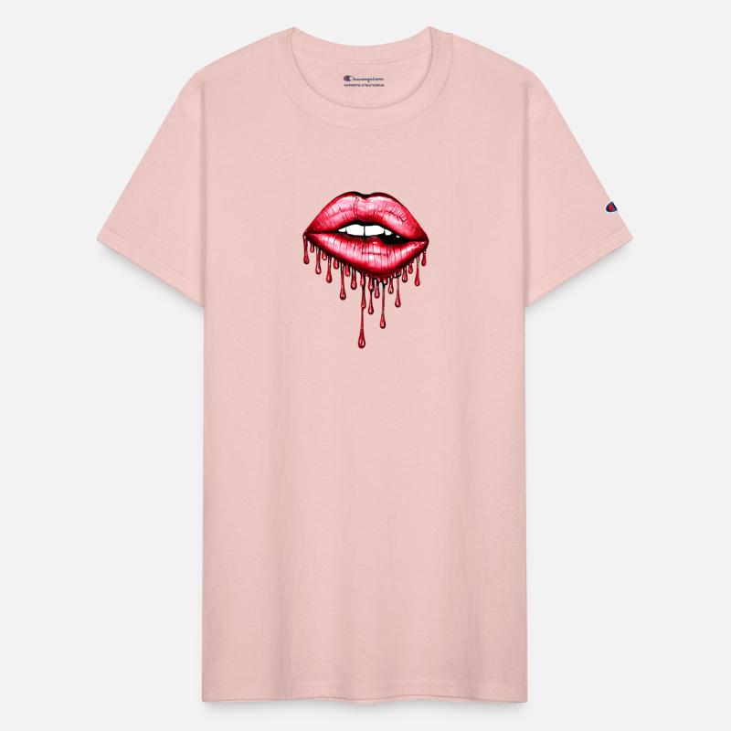 Woman's Mouth with Dripping Blood