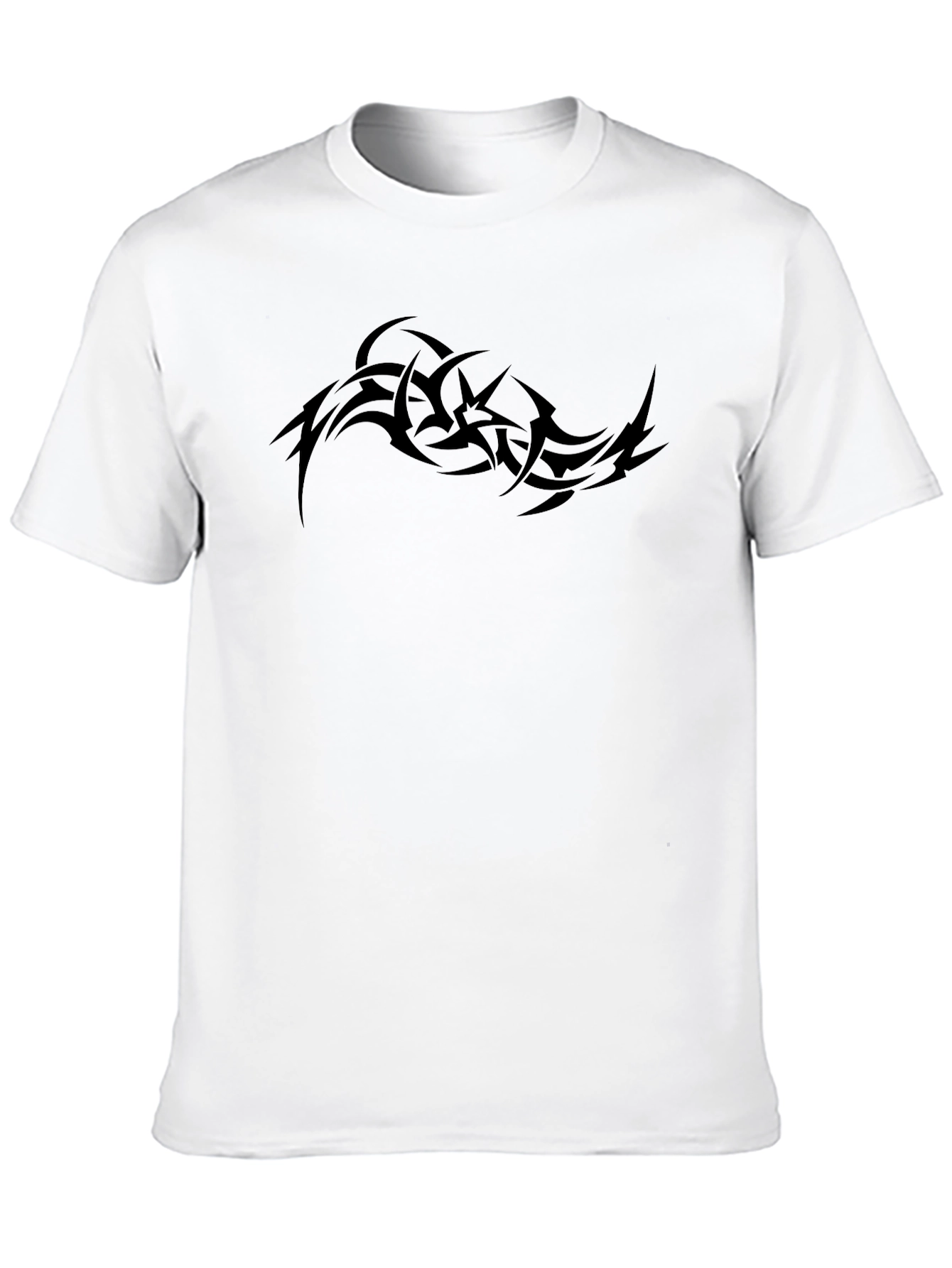 Mens Black Graphic Tee - Tribal Tattoo Design