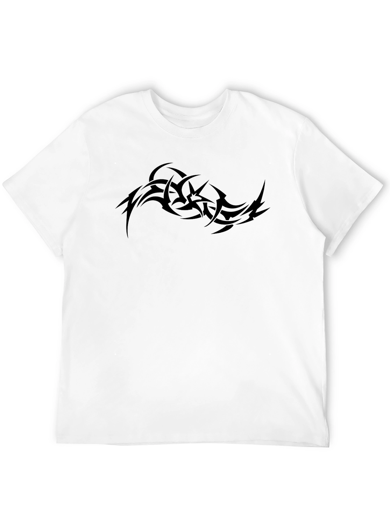 Mens Black Graphic Tee - Tribal Tattoo Design