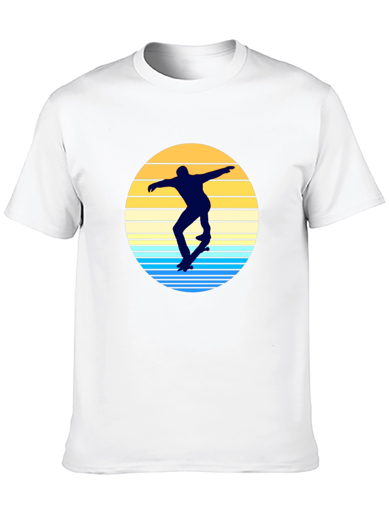Skater Silhouette T-Shirt - Retro Sunset Design