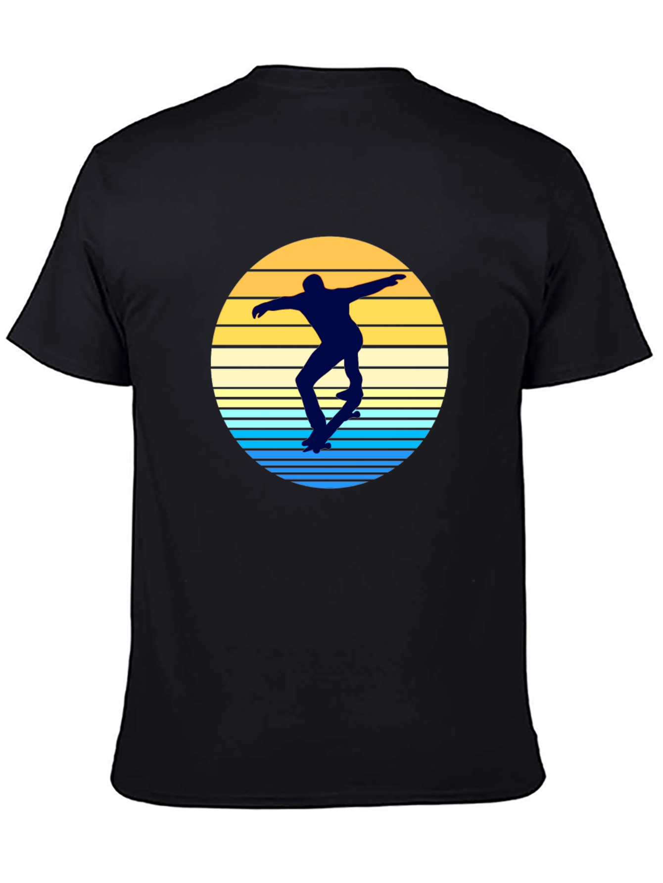 Skater Silhouette T-Shirt - Retro Sunset Design