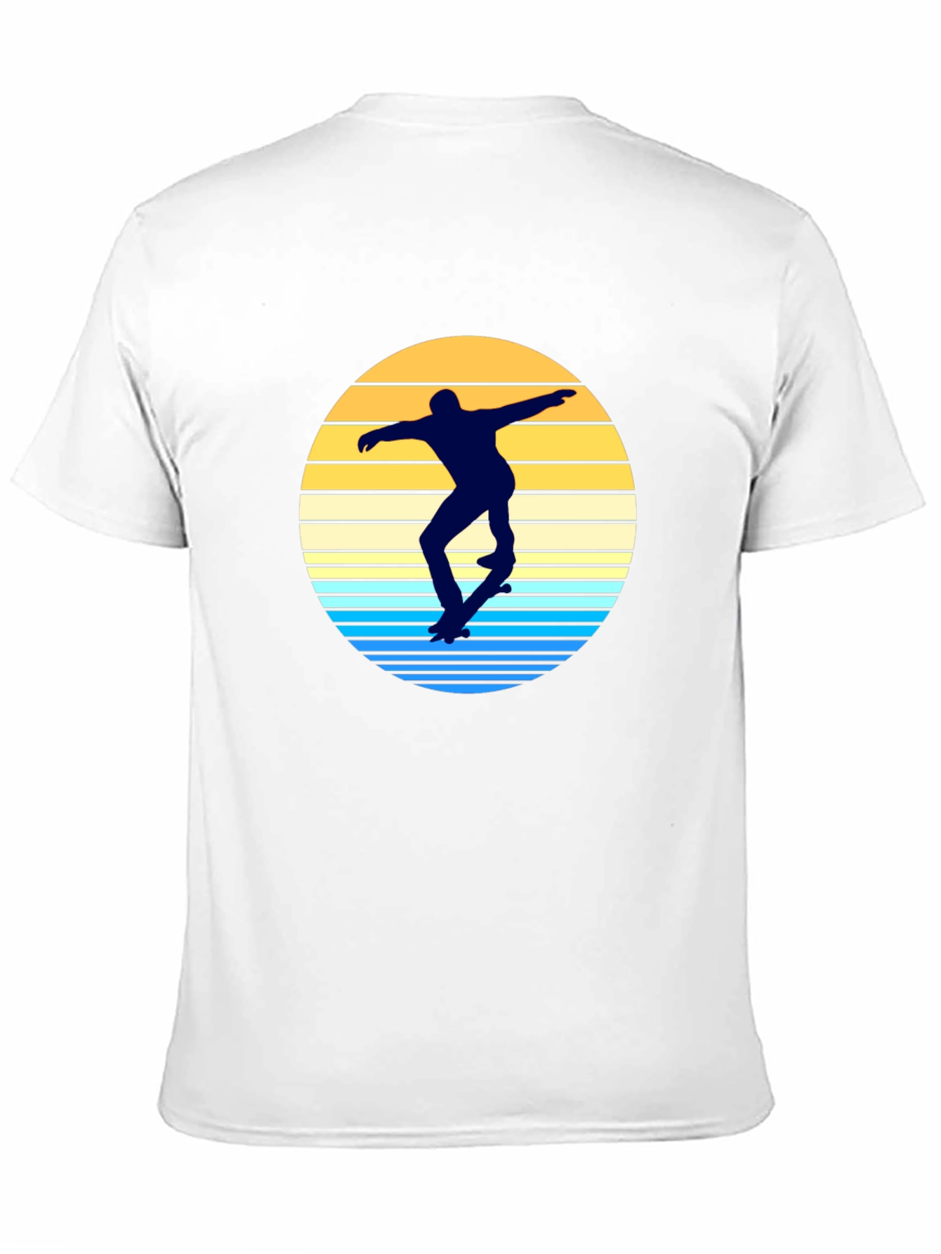 Skater Silhouette T-Shirt - Retro Sunset Design