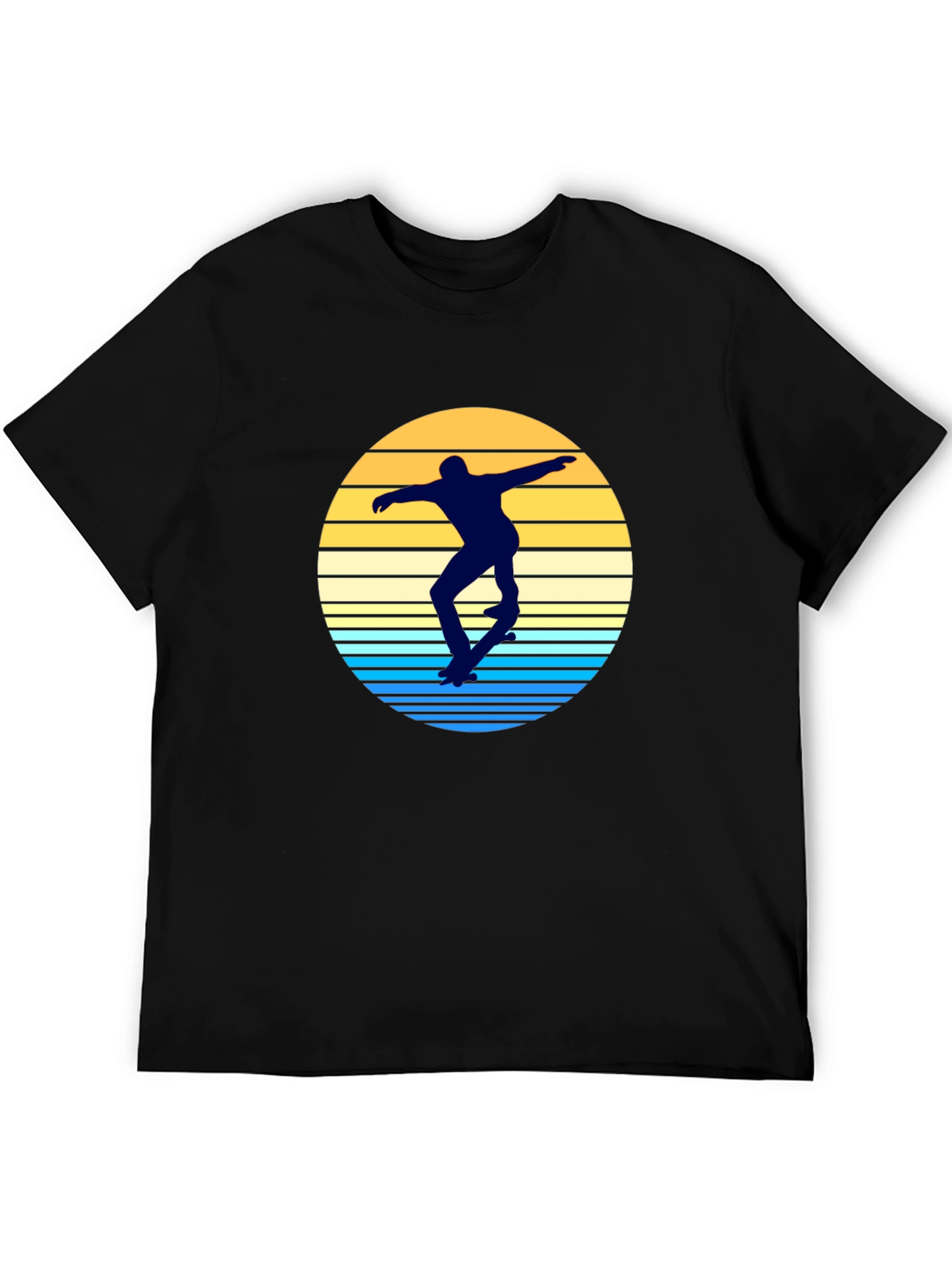 Skater Silhouette T-Shirt - Retro Sunset Design