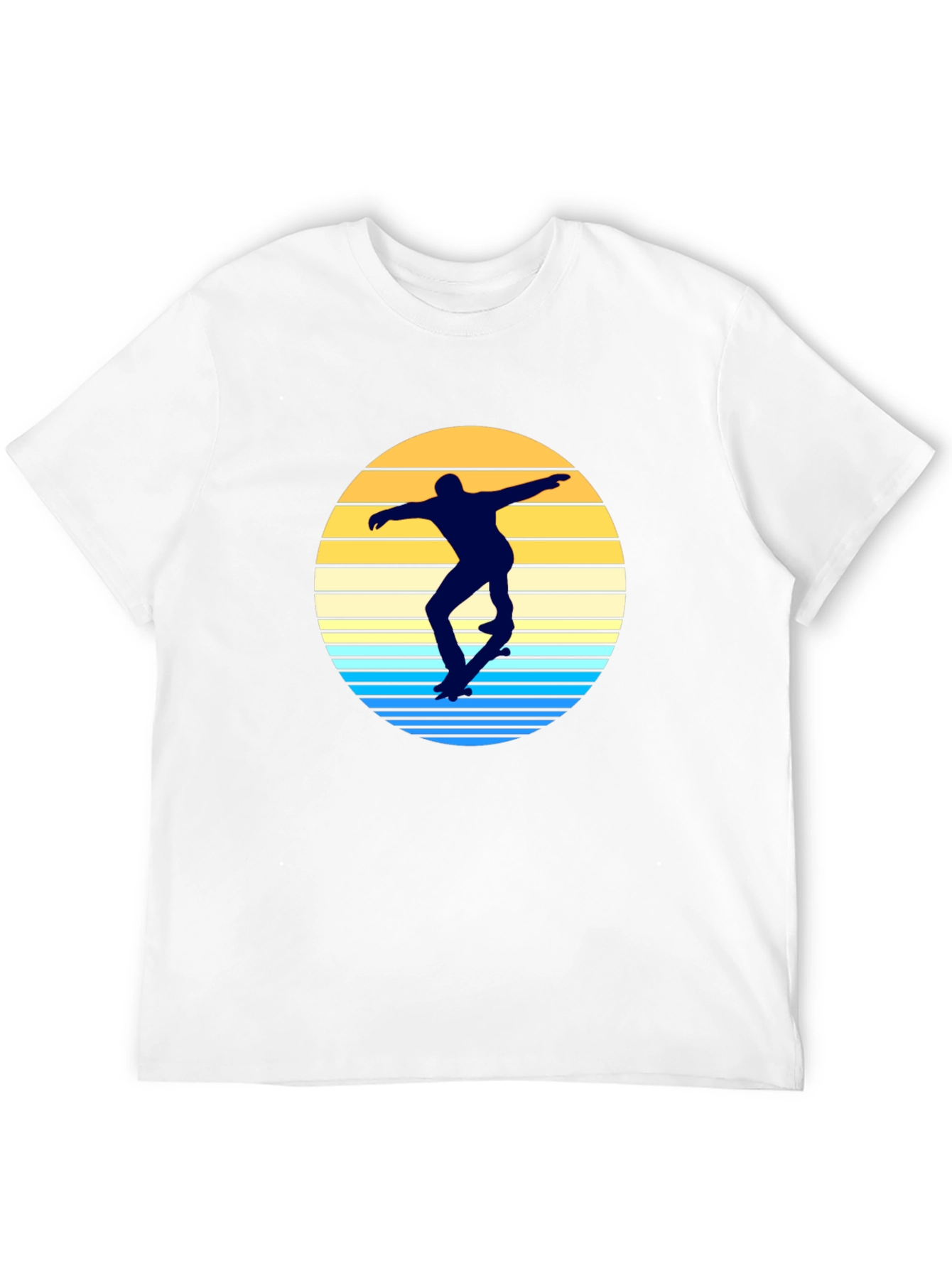 Skater Silhouette T-Shirt - Retro Sunset Design