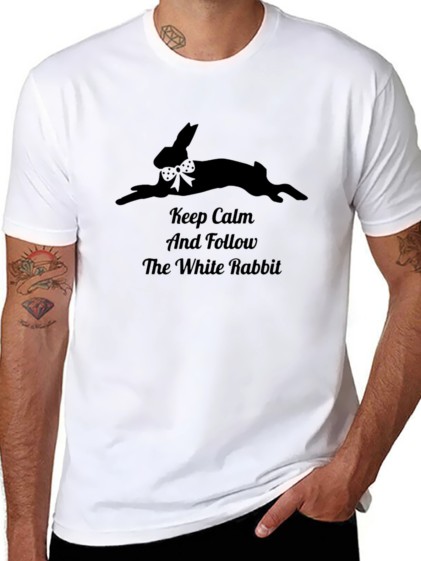 Keep Calm White Rabbit Graphic Tee