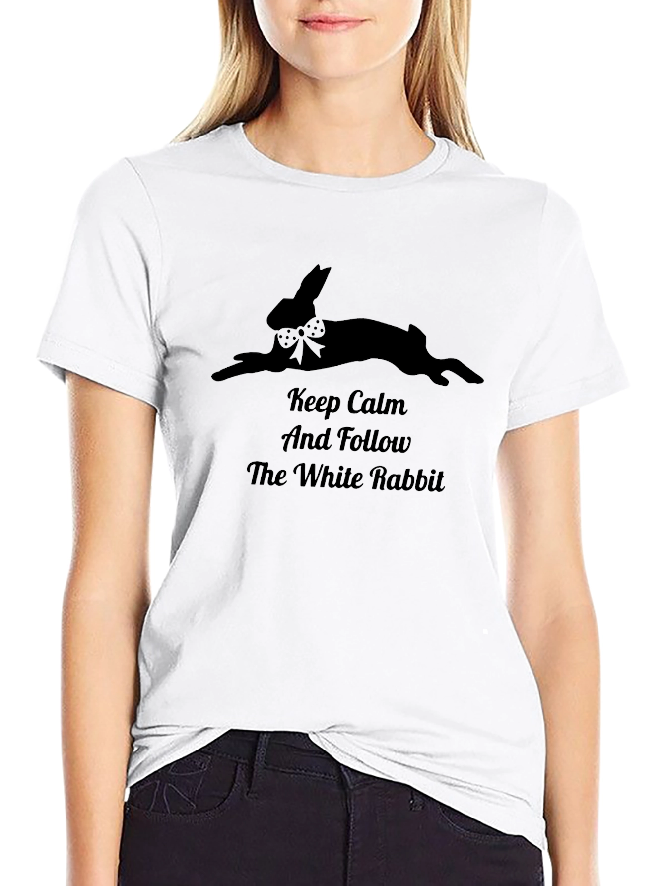 Keep Calm White Rabbit Graphic Tee