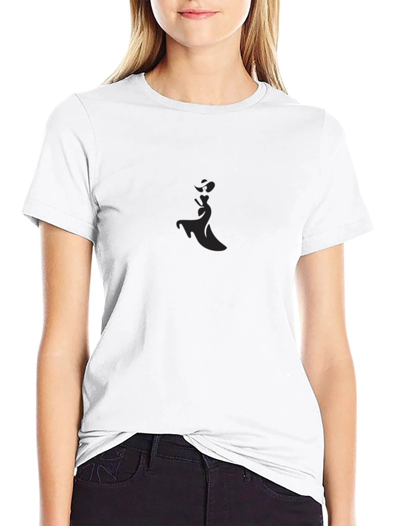 Elegant Silhouette Black T-Shirt