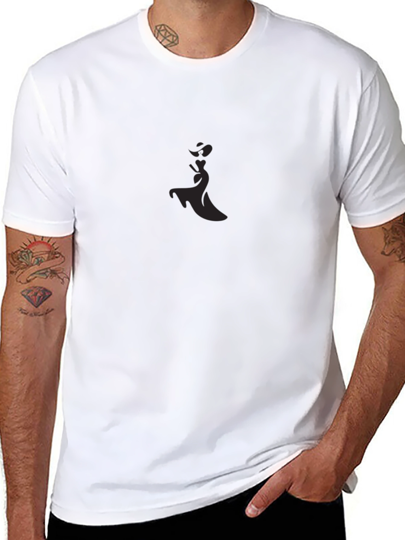 Elegant Silhouette Black T-Shirt