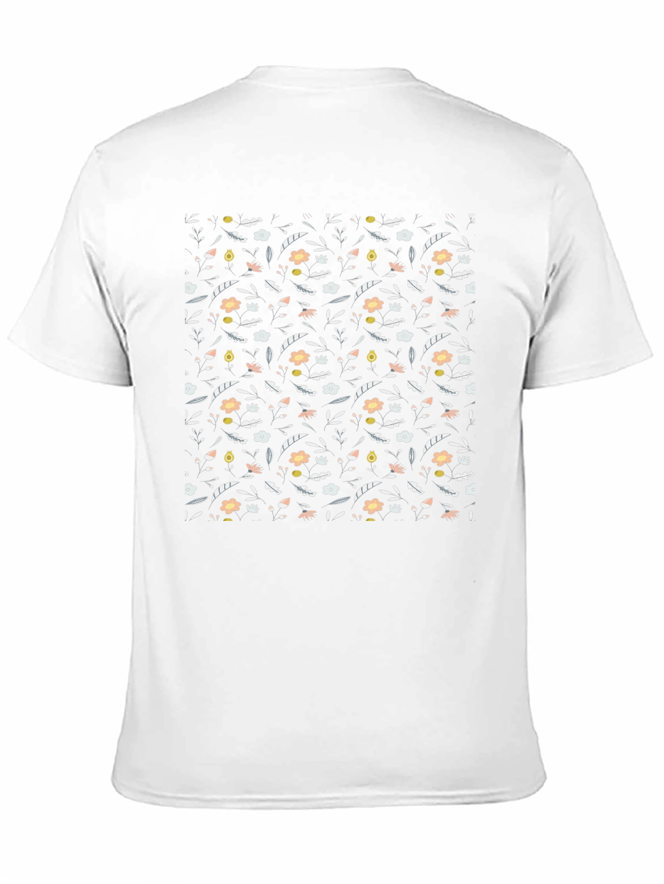 Floral Pattern Black T-Shirt for Men