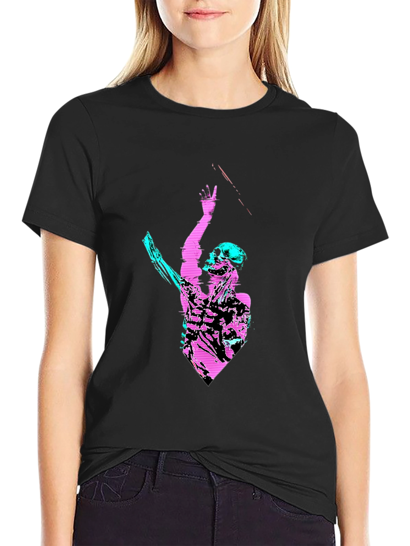 Cyberpunk Skeleton Graphic T-Shirt - Black Tee