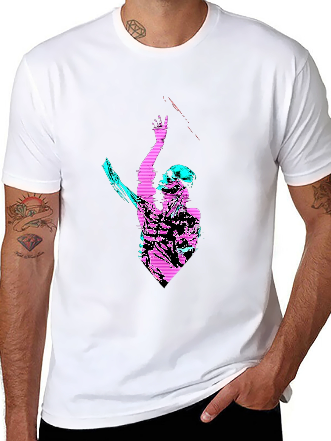 Cyberpunk Skeleton Graphic T-Shirt - Black Tee