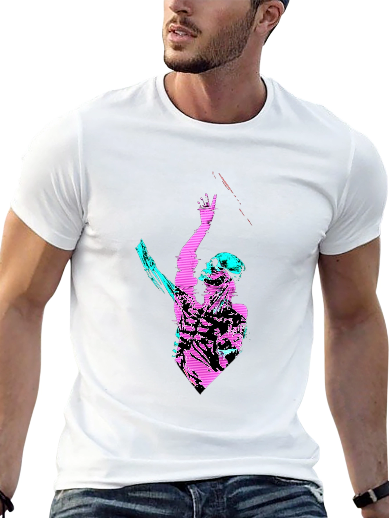 Cyberpunk Skeleton Graphic T-Shirt - Black Tee