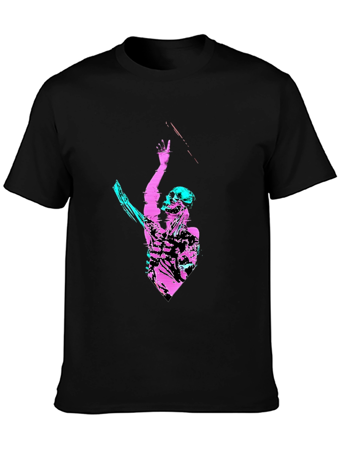 Cyberpunk Skeleton Graphic T-Shirt - Black Tee