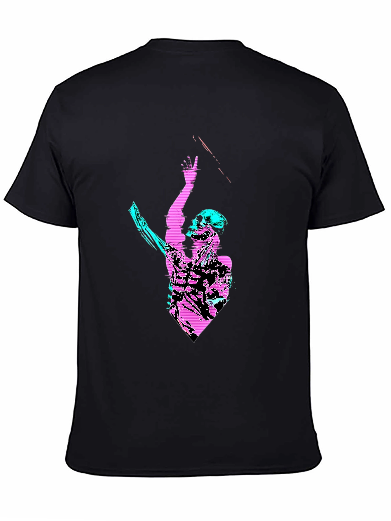 Cyberpunk Skeleton Graphic T-Shirt - Black Tee