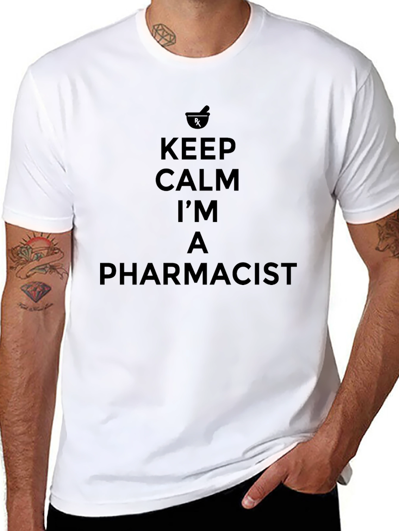 Keep Calm Pharmacist T-Shirt - Black Crew Neck Tee
